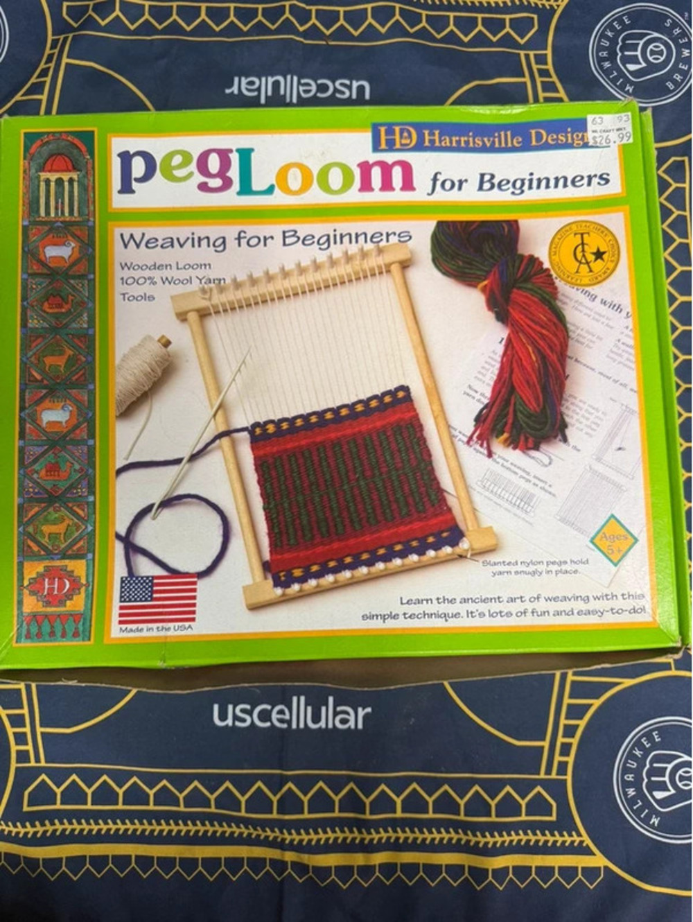 Harrisville Designs PegLoom Beginner Weaving Kit with Wool Yarn & Instructions
